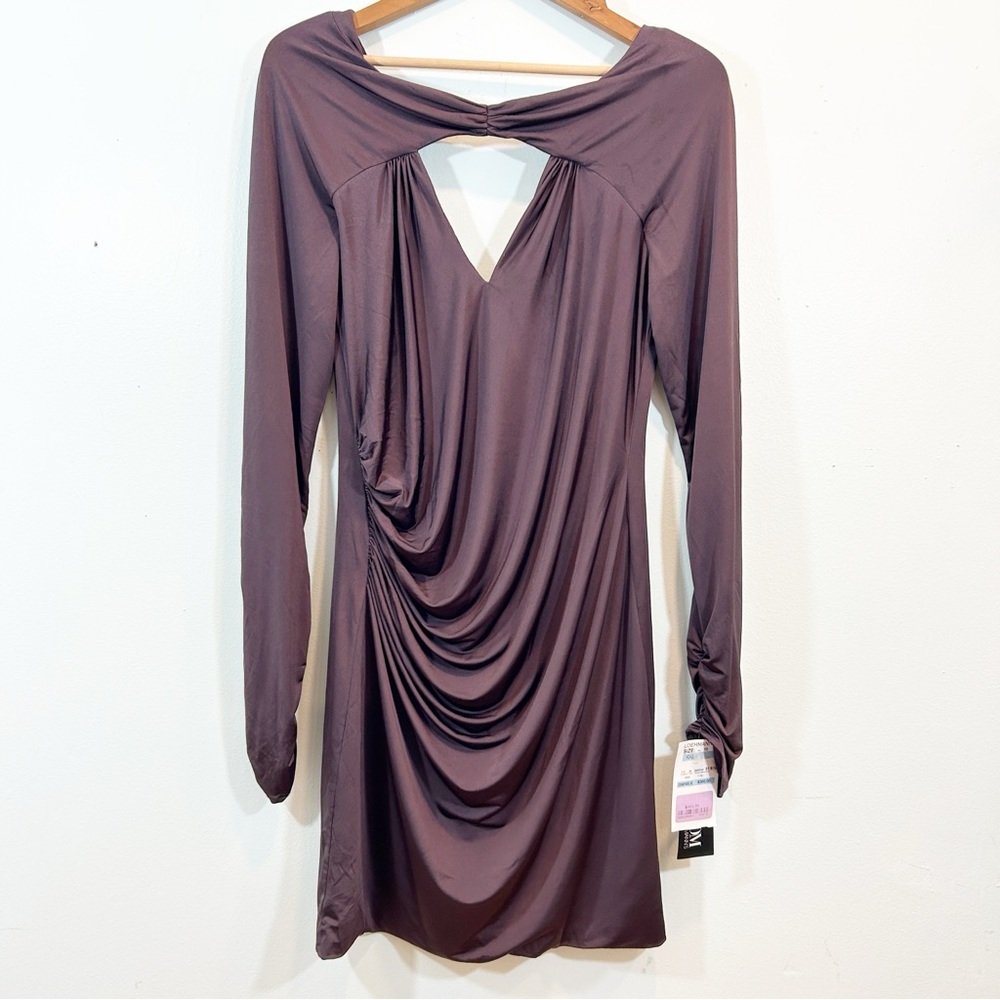 NWT Hoagland New York Amethyst Plum Draped Satiny Cocktail Party Dress Size 10
